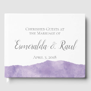 Livro De Visitas Guestbook de Casamento por Aquarela lavanda