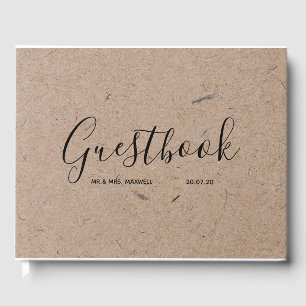 Livro De Visitas Guestbook de Casamento   Rustic Kraft Paper Chic