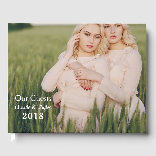 Livro De Visitas Guestbook de Fotografias e Texto Personalizados (Frente)