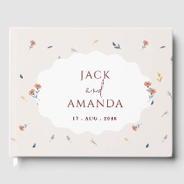 Livro De Visitas Guestbook de Primavera Floral de Joyful