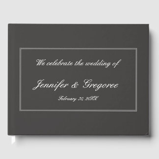 Livro De Visitas Guestbook Elegante e Simples de Casamento/Casament