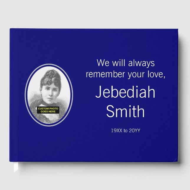 Livro De Visitas Guestbook Funeral Básico e Enlutado; Foto Personal (Frente)