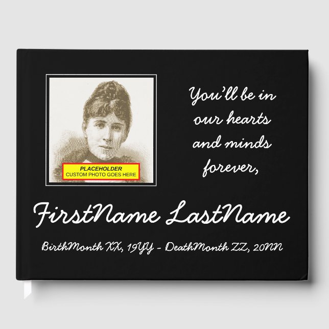 Livro De Visitas Guestbook Funeral Minimalista e Subjugado (Frente)