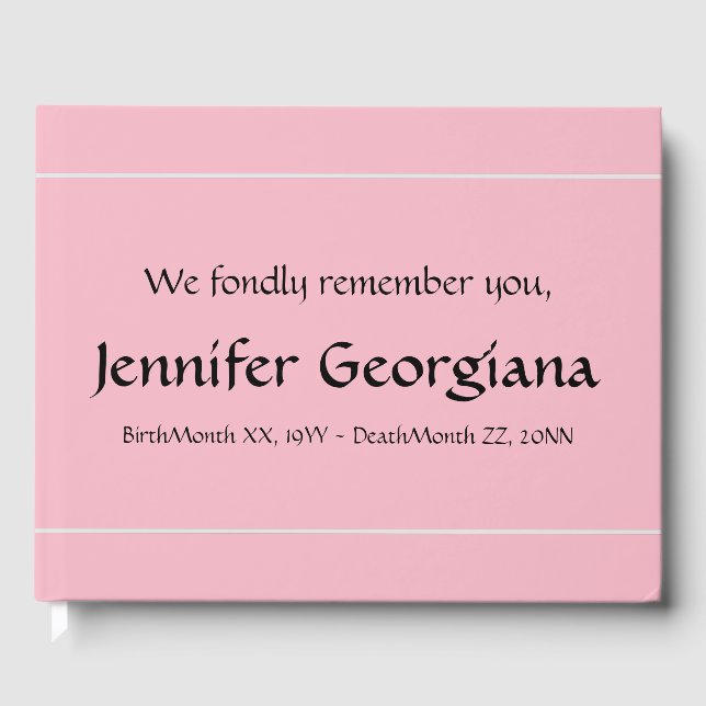 Livro De Visitas Guestbook Funeral Subjugado, Minimalista (Frente)