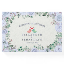 Guestbook Light Blue Watercolor Floral