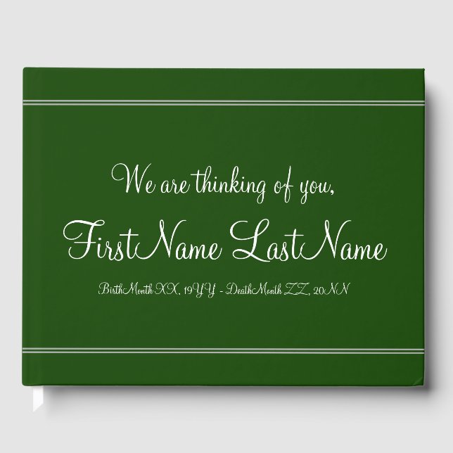 Livro De Visitas Guestbook Memorial Básico e Planado (Frente)