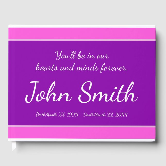 Livro De Visitas Guestbook Memorial Elegante, Personalizado (Frente)