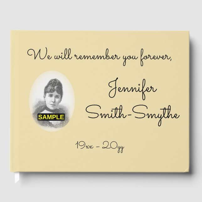 Livro De Visitas Guestbook Memorial Mínimo e Elegante (Frente)