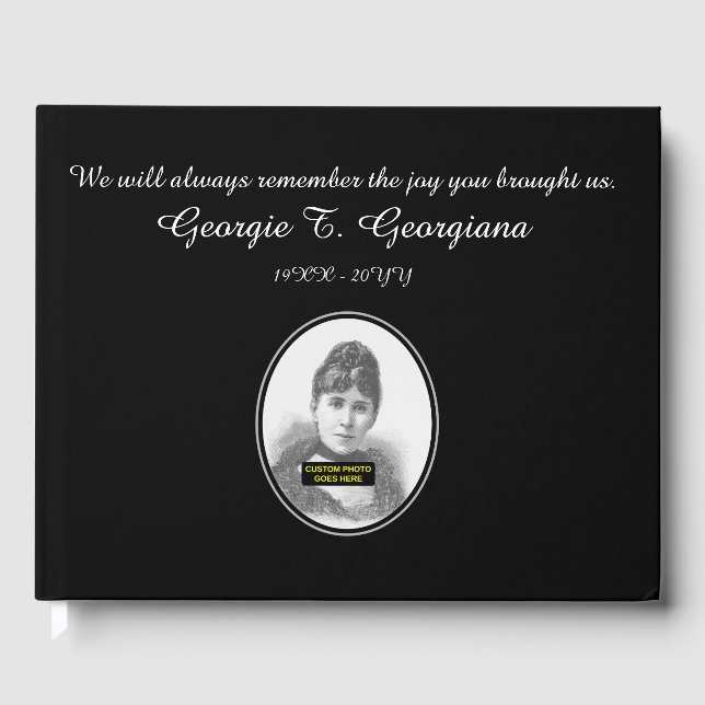 Livro De Visitas Guestbook Memorial Simples e Personalizado (Frente)