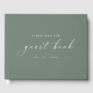 Livro De Visitas Guestbook Minimalista de Sea Spray para Casamentos