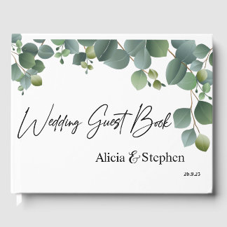 Livro De Visitas Guestbook na moda Greenery Modern Wedding