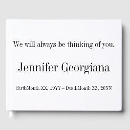 Livro De Visitas Guestbook para memórias simples e mínimas