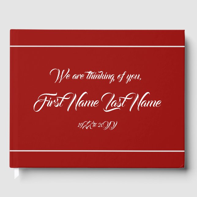 Livro De Visitas Guestbook para memórias simples e personalizadas (Frente)