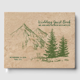 Livro De Visitas Guestbook Rustic Mountain Range