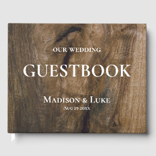 Livro De Visitas Guestbook Rustic Wood Custom Wedding