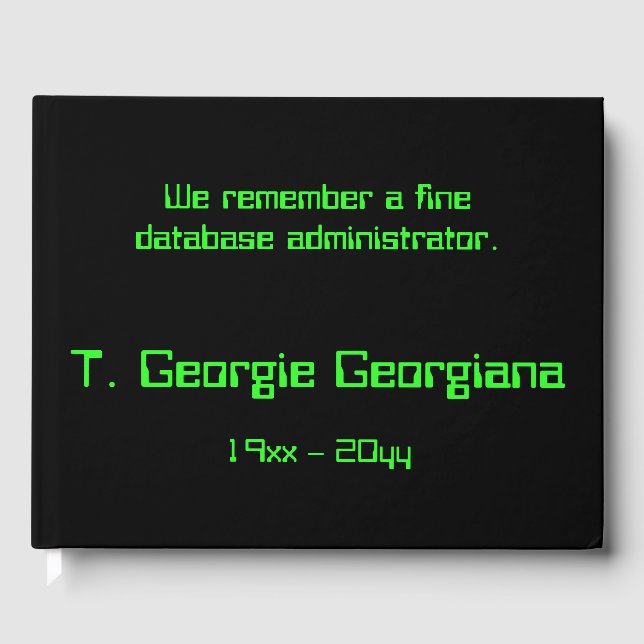 Livro De Visitas Guia de Condolências do Administrador de Banco de  (Frente)