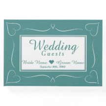 Guia de Coração de Casamento de Teal Personalizado