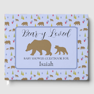 Livro De Visitas Guia do Chá de fraldas Urso para Bebês