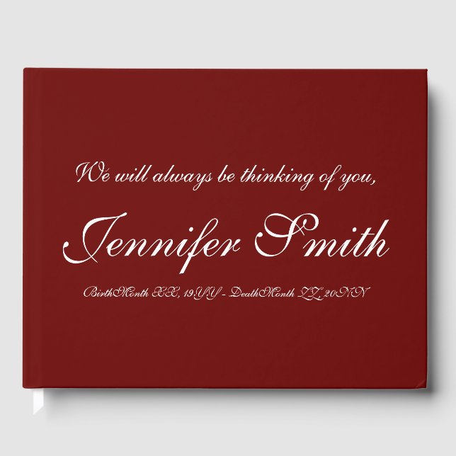 Livro De Visitas Guia Funeral Elegante (Frente)