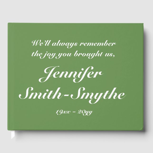 Livro De Visitas Guia Funeral Elegante e Feliz (Frente)