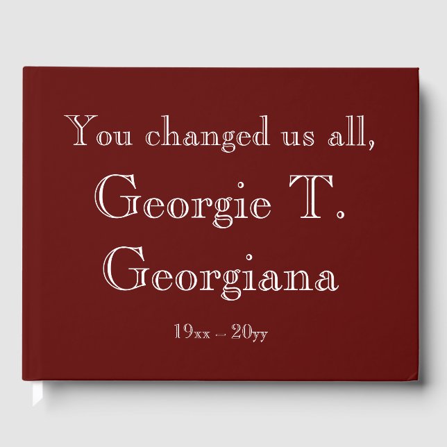 Livro De Visitas Guia Funeral/Memorial Simples e Personalizado (Frente)