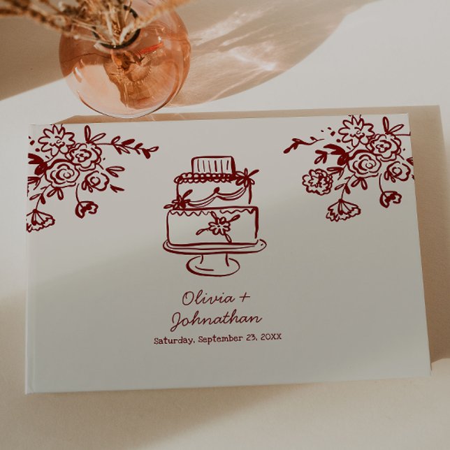 Livro De Visitas Hand Drawn Scribbles/Doodles Wedding (Criador carregado)
