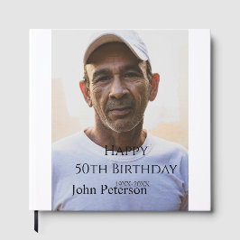 Livro De Visitas Happy 50th birthday name photo year man simple min