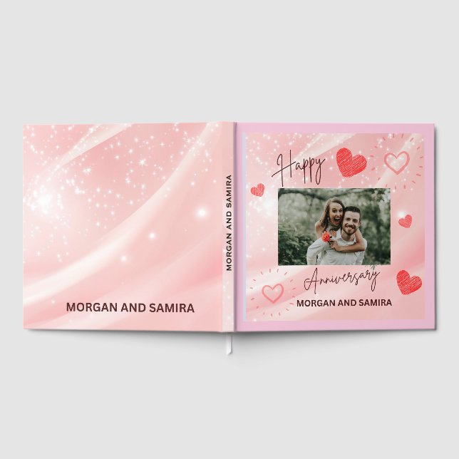 Livro De Visitas Happy Anniversary Custom Photo Guest Book (Completo)