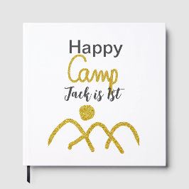 Livro De Visitas Happy camping camper one birthday kids golden sun