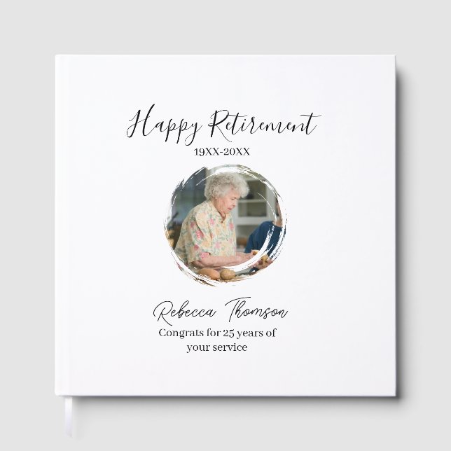 Livro De Visitas Happy retirement year name circle photo retired (Frente)