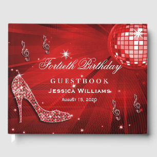 Livro De Visitas Heels Sparkly, Música, Disco Ball Party