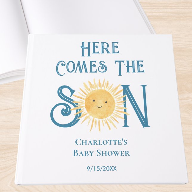 Livro De Visitas Here Comes The Son Baby Shower (Criador carregado)
