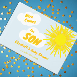 Livro De Visitas Here Comes The Son Boy Baby Shower