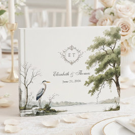Livro De Visitas Heron Toile French Country Monogram Wedding
