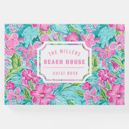 Livro De Visitas Hibiscus Tropical Preppy | Beach House