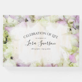 Livro De Visitas Hídrangea quase rosa Celebração da Vida