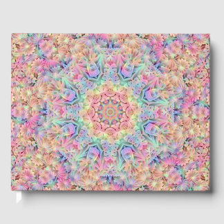 Livro De Visitas Hippie Pastel Cores Vintage Caleidoscópio Fractal