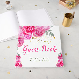 Livro De Visitas Hot Pink Floral Bridal Shower