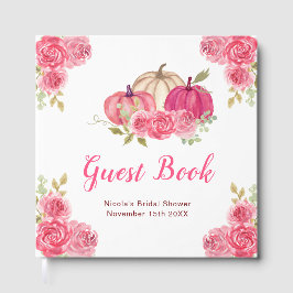 Livro De Visitas Hot Pink Floral Pumpkins Bridal Shower
