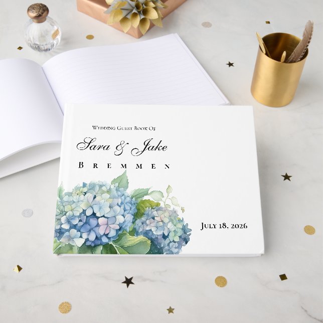 Livro De Visitas Hydrangeas Wedding (Frente aberta)