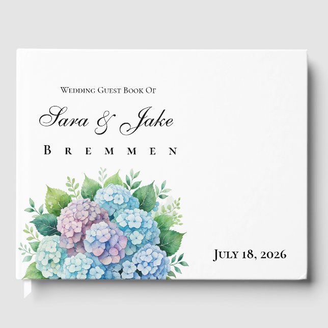 Livro De Visitas Hydrangeas Wedding (Frente)