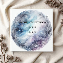 Livro De Visitas Icy Modern Watercolor Moderna do Casamento de Eleg