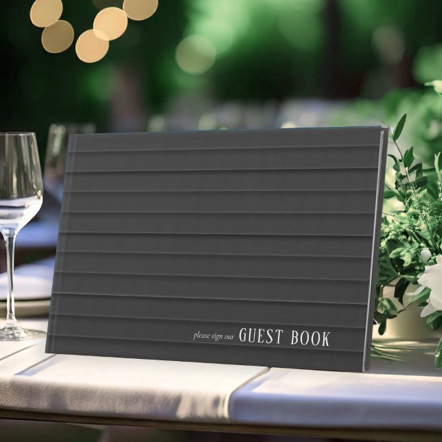 Livro De Visitas ID1090 de casamento preto e branco personalizado (Criador carregado)