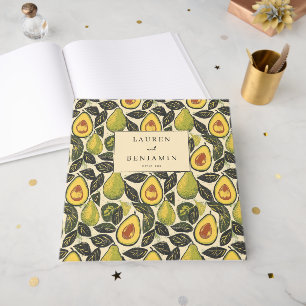 Livro De Visitas Ilustração Alegre de Abacate Verde