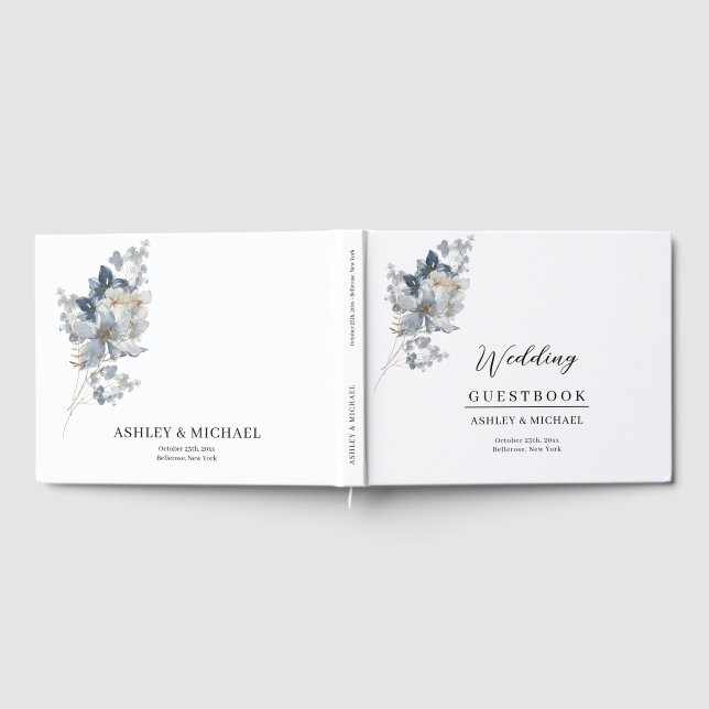 Livro De Visitas Ilustração de Aquarela Rústica Arranjo Floral (Completo)