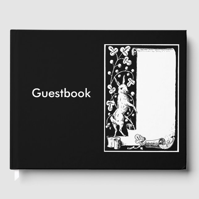 Livro De Visitas Ilustração de arte de pergaminho de coelho (Frente)