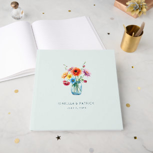 Livro De Visitas Ilustração de Buquê Floral de Hortelã Alegre