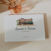 Ilustração de Local de Casamento em Aquarela Elega