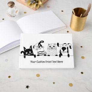 Livro De Visitas Ilustração de Pets de Texto Personalizado