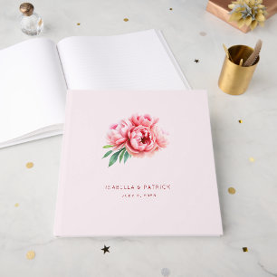 Livro De Visitas Ilustração Floral Rosa Romântica